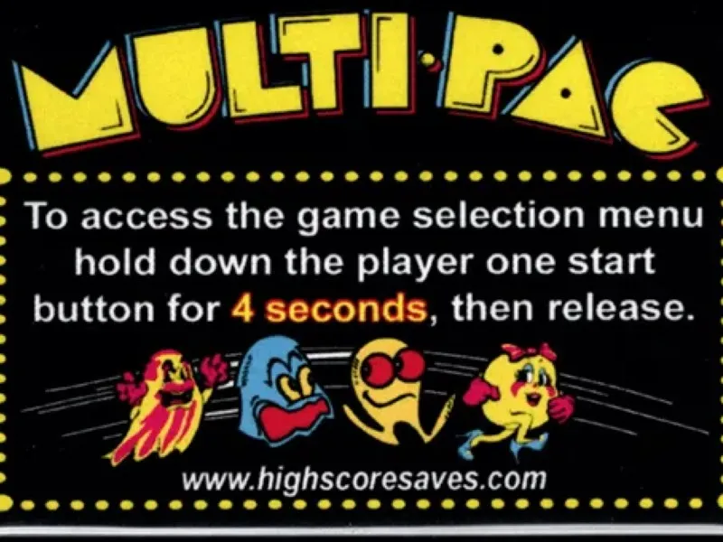 Pacman Multigame Instruction Magnet