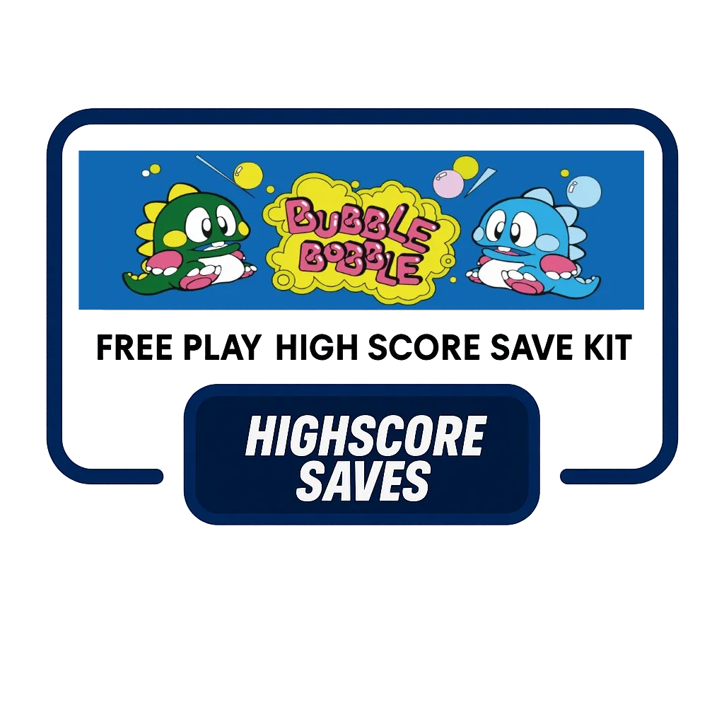 Bubble Bobble Free Play and High Score Save Kit