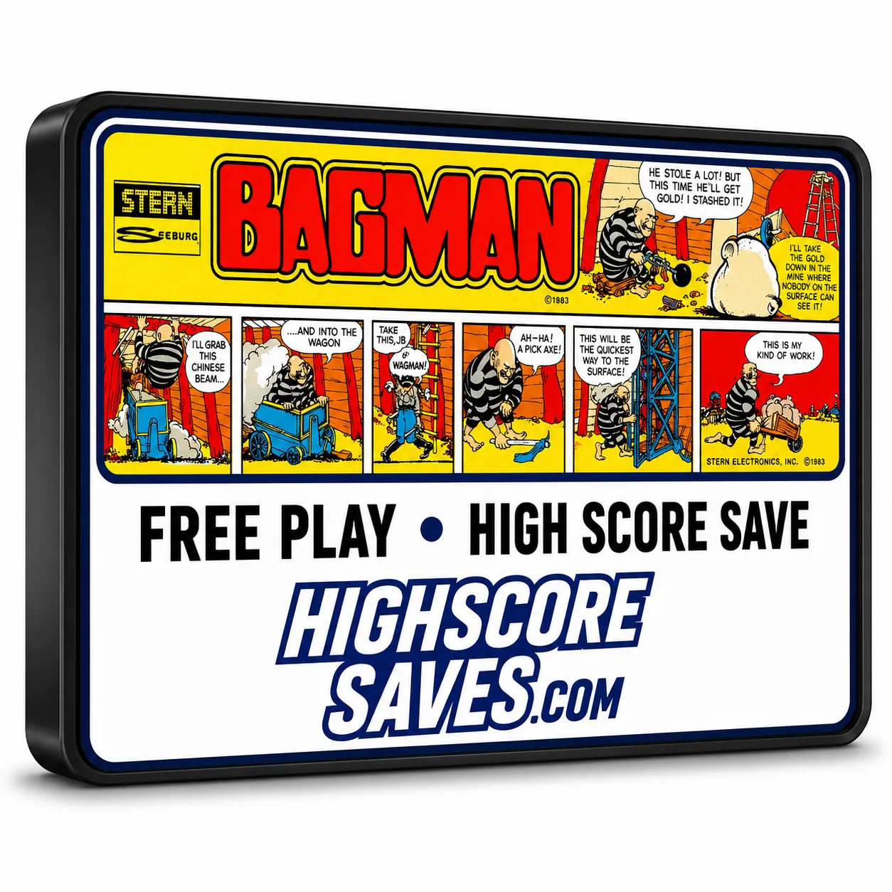 Bagman Arcade Free Play and High Score Save Kit PCB Upgrade