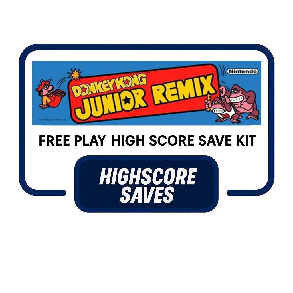 Donkey Kong Junior Remix Multigame Free Play and High Score Save Kit with Trainer