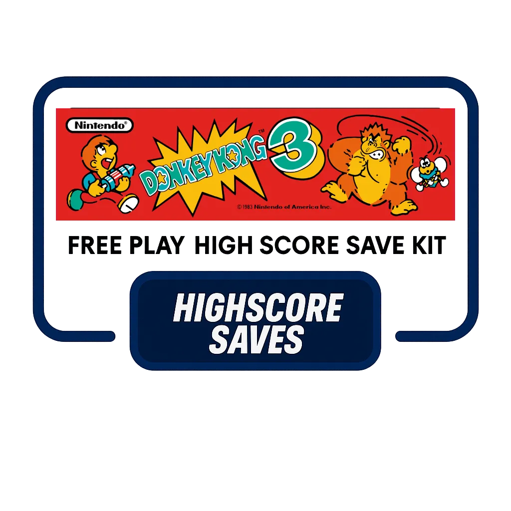 Donkey Kong 3 Free Play and High Score Save Kit