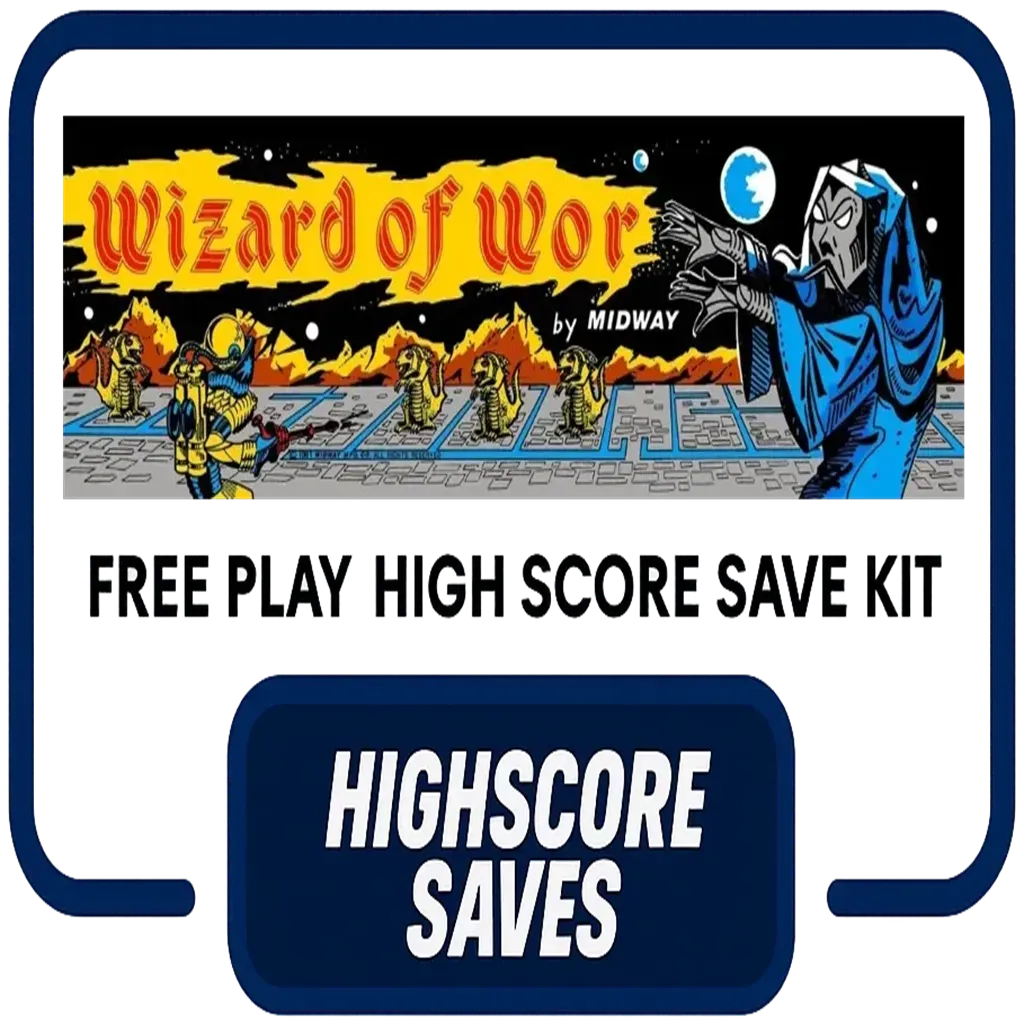 Wizard of Wor Free Play and High Score Save Kit