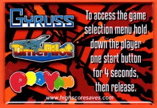 Gyruss | Time Pilot Multigame Instruction Magnet