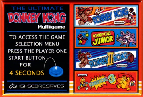 Ultimate Donkey Kong 3DK Multigame Instruction Magnet