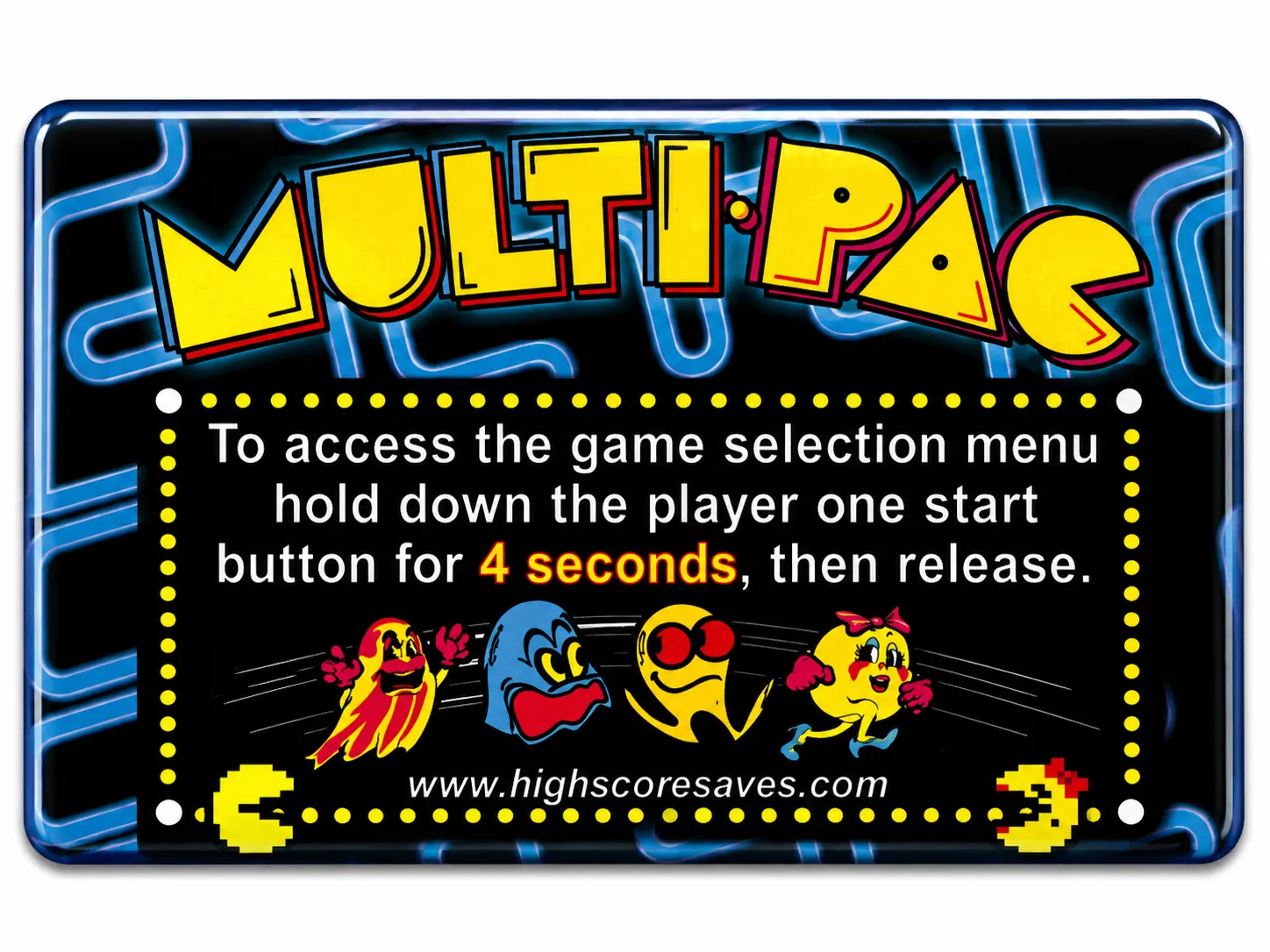 Pacman Multigame Combo Instruction Magnet