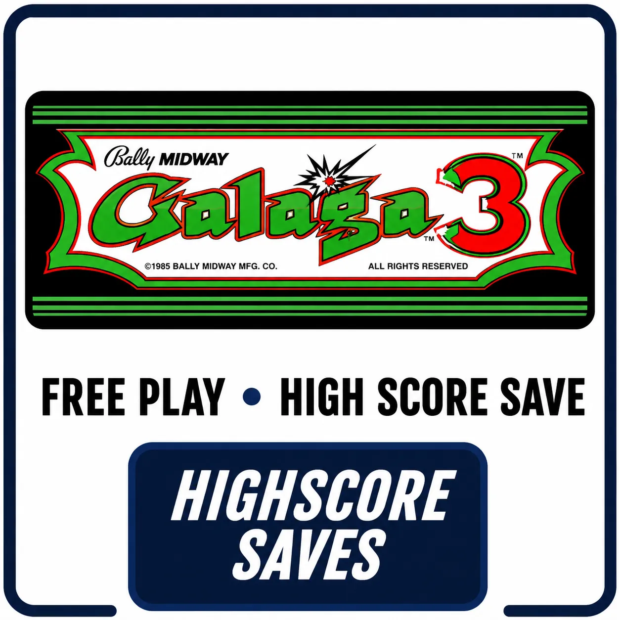 Galaga 3 | Gaplus Free Play and High Score Save Kit