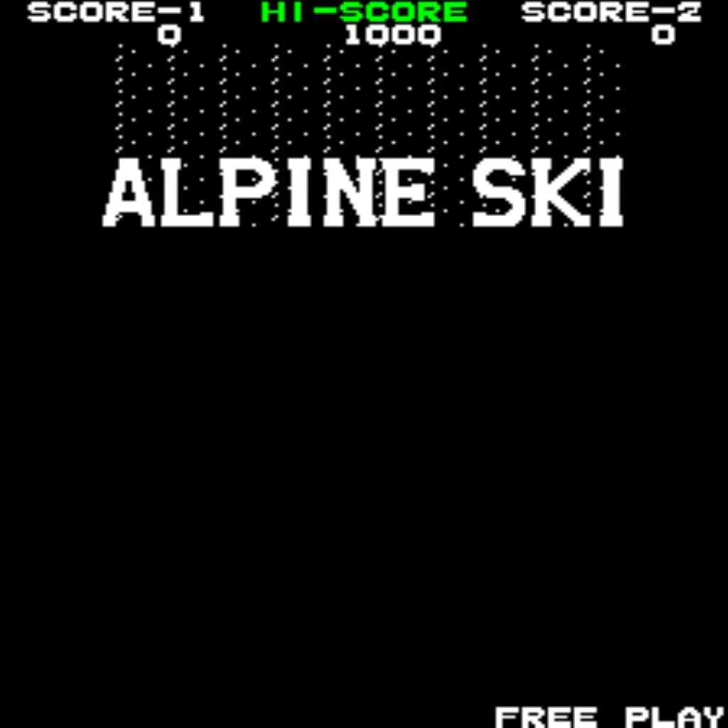 Front Line Taito multigame free play high score save kit showing Alpine Ski arcade title screen