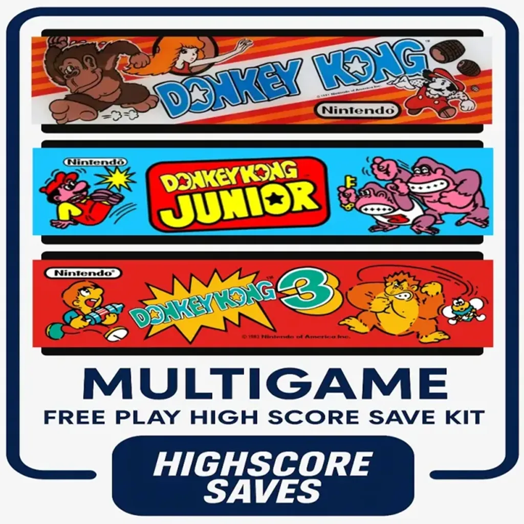 Donkey Kong Rearranged Multigame Free Play and High Score Save Kit