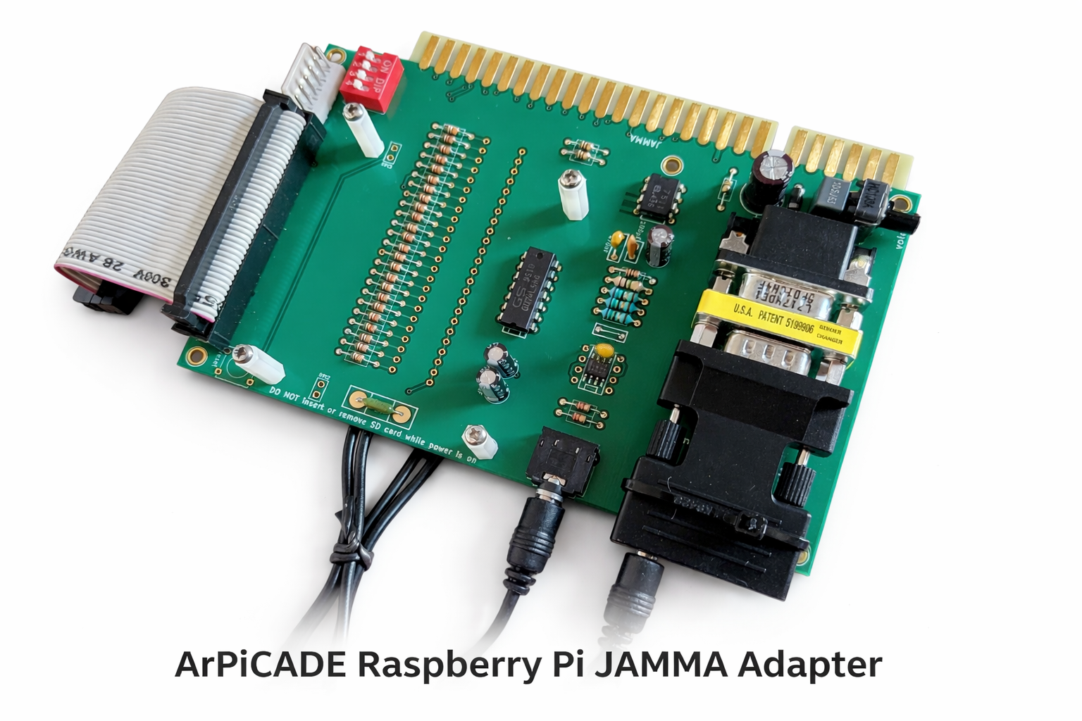 ArPiCade Raspberry Pi JAMMA adapter installed on arcade hardware