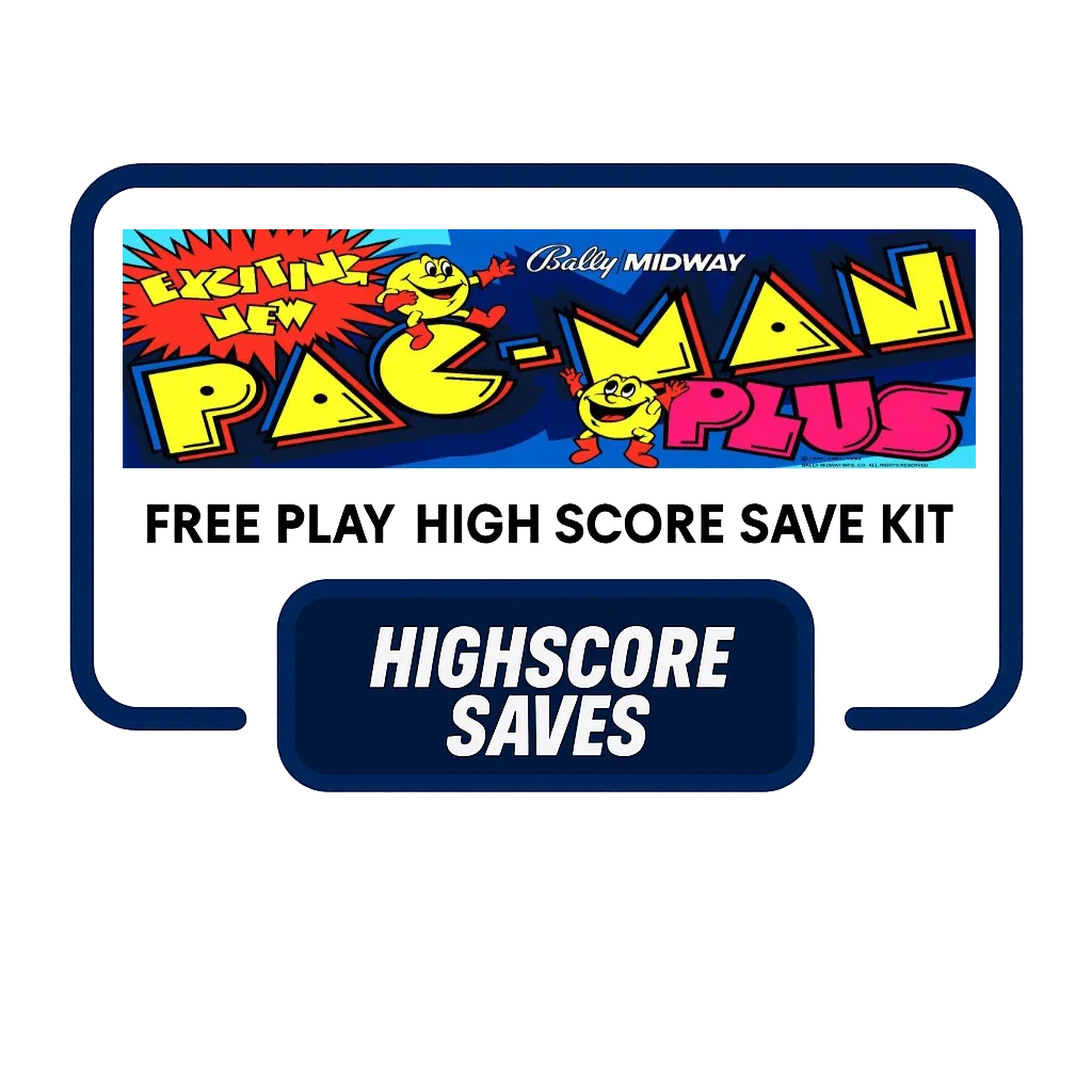 Pacman Plus Free Play and High Score Save Kit