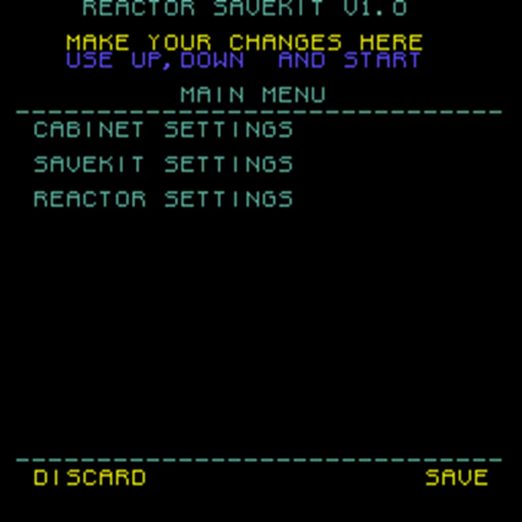 Reactor Arcade Free Play and High Score Save Kit