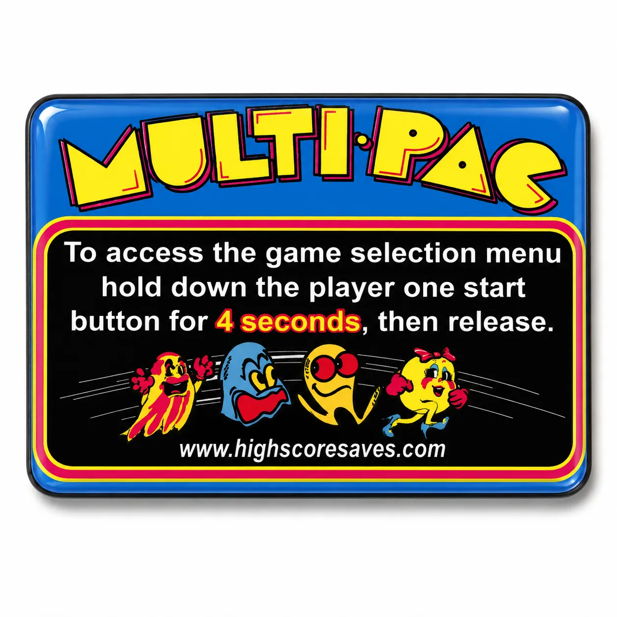 Ms Pacman Multigame Instruction Magnet