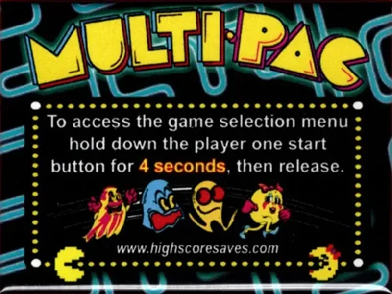 Pacman Multigame Combo Instruction Magnet