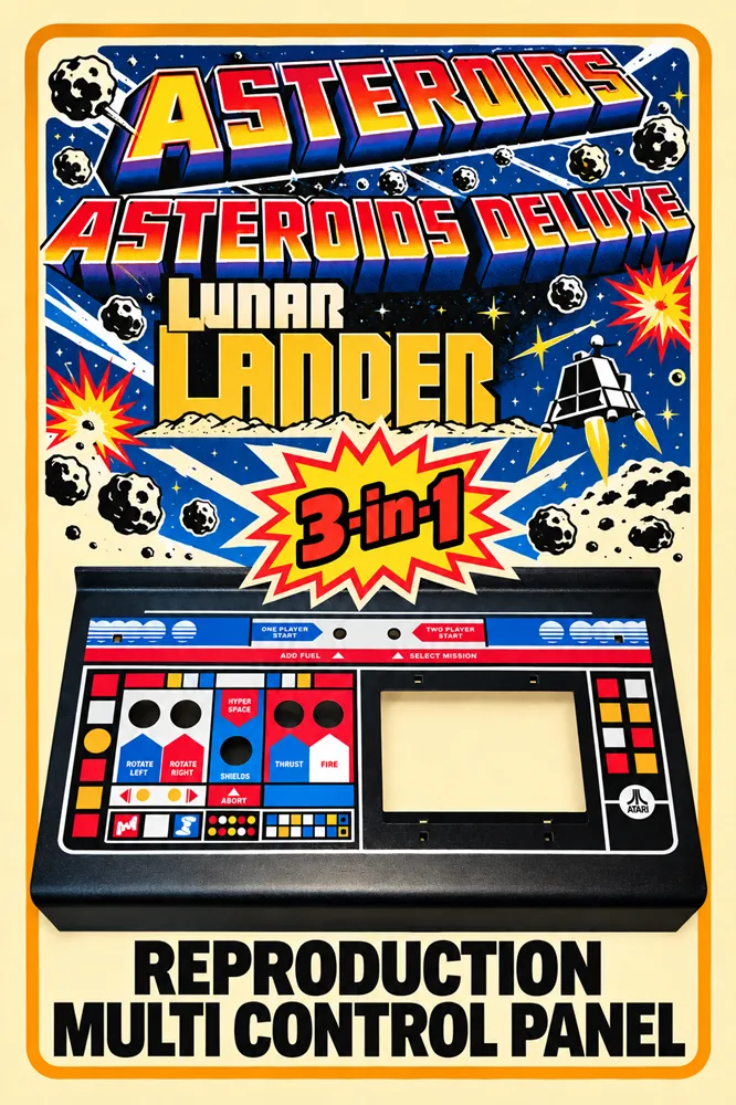 Asteroids, Asteroids Deluxe & Lunar Lander Multigame Control Panel