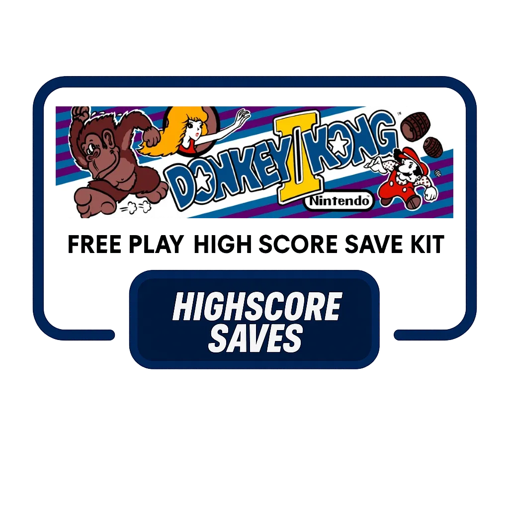 D2K Donkey Kong Multigame Free Play and High Score Save Kit