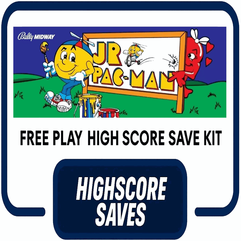Jr Pacman Free Play and High Score Save Kit