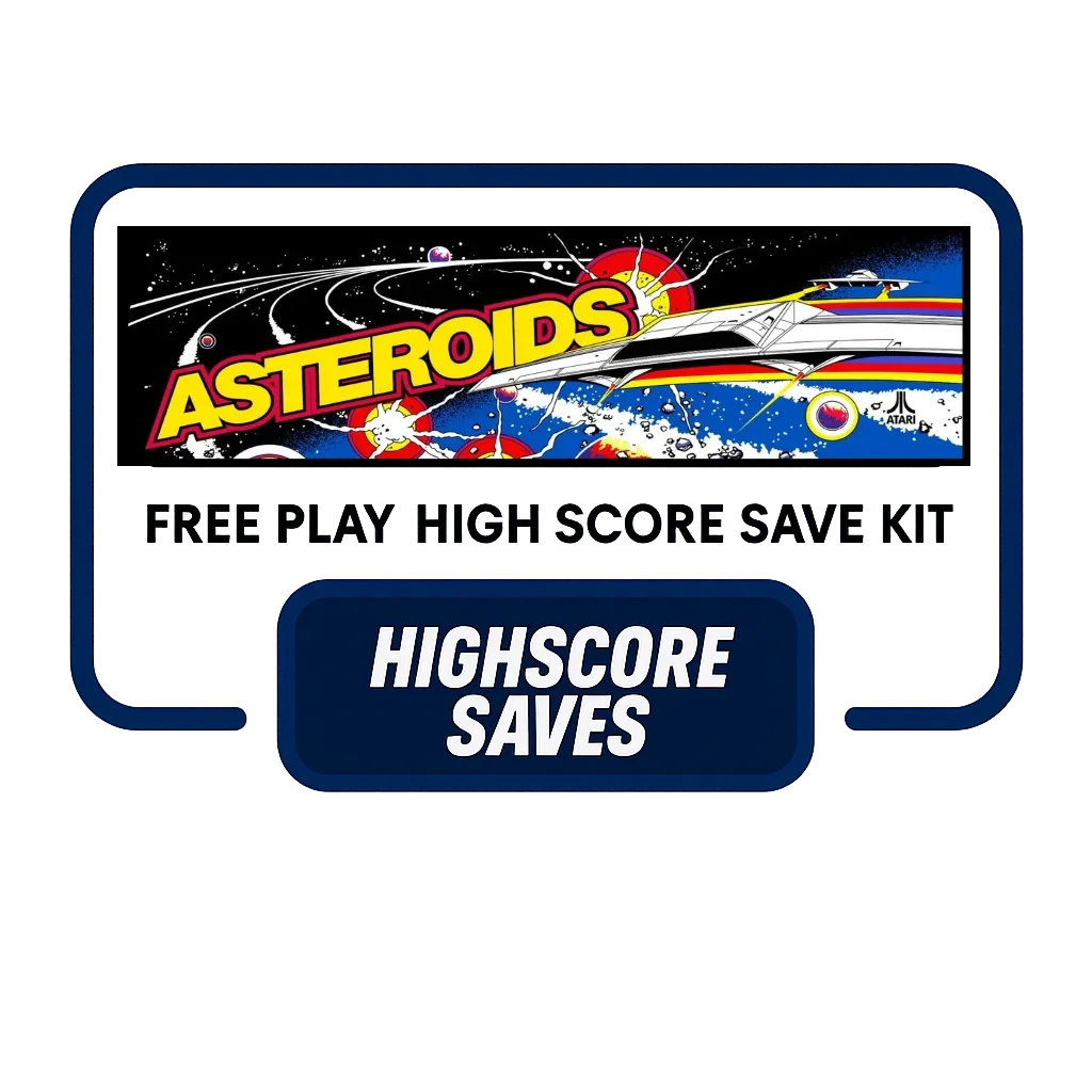 Asteroids Free Play and High Score Save Kit