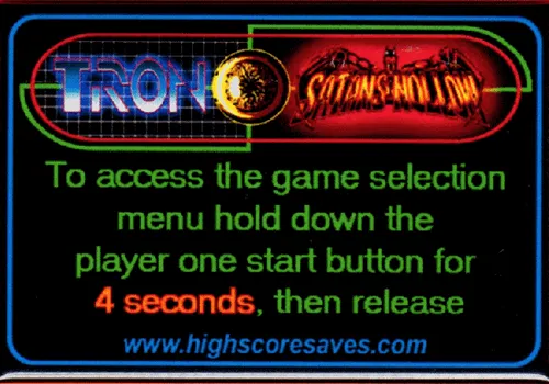 Tron | Satans Hollow Multigame Instruction Magnet