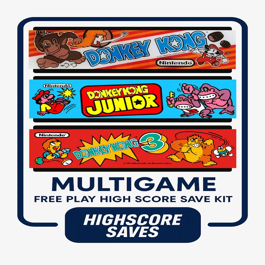 Donkey Kong Rearranged Multigame Free Play and High Score Save Kit Donkey Kong Rearranged Multigame Free Play and High Score Save Kit