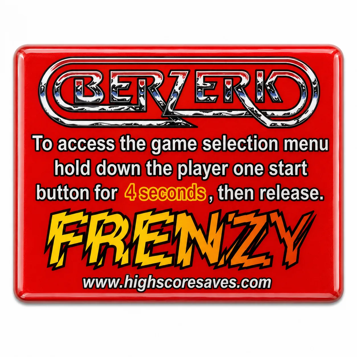 Berzerk | Frenzy Multigame Instruction Magnet