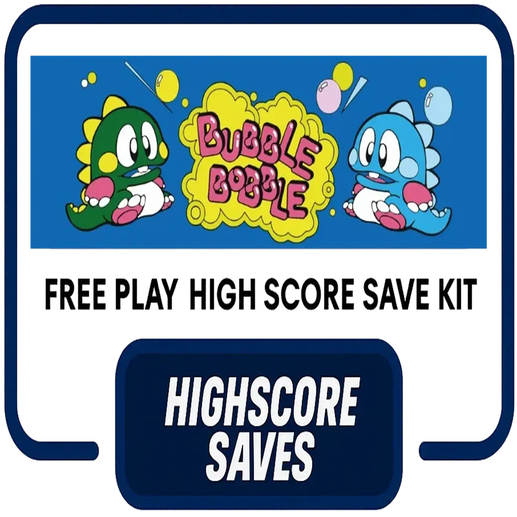 Bubble Bobble Free Play and High Score Save Kit