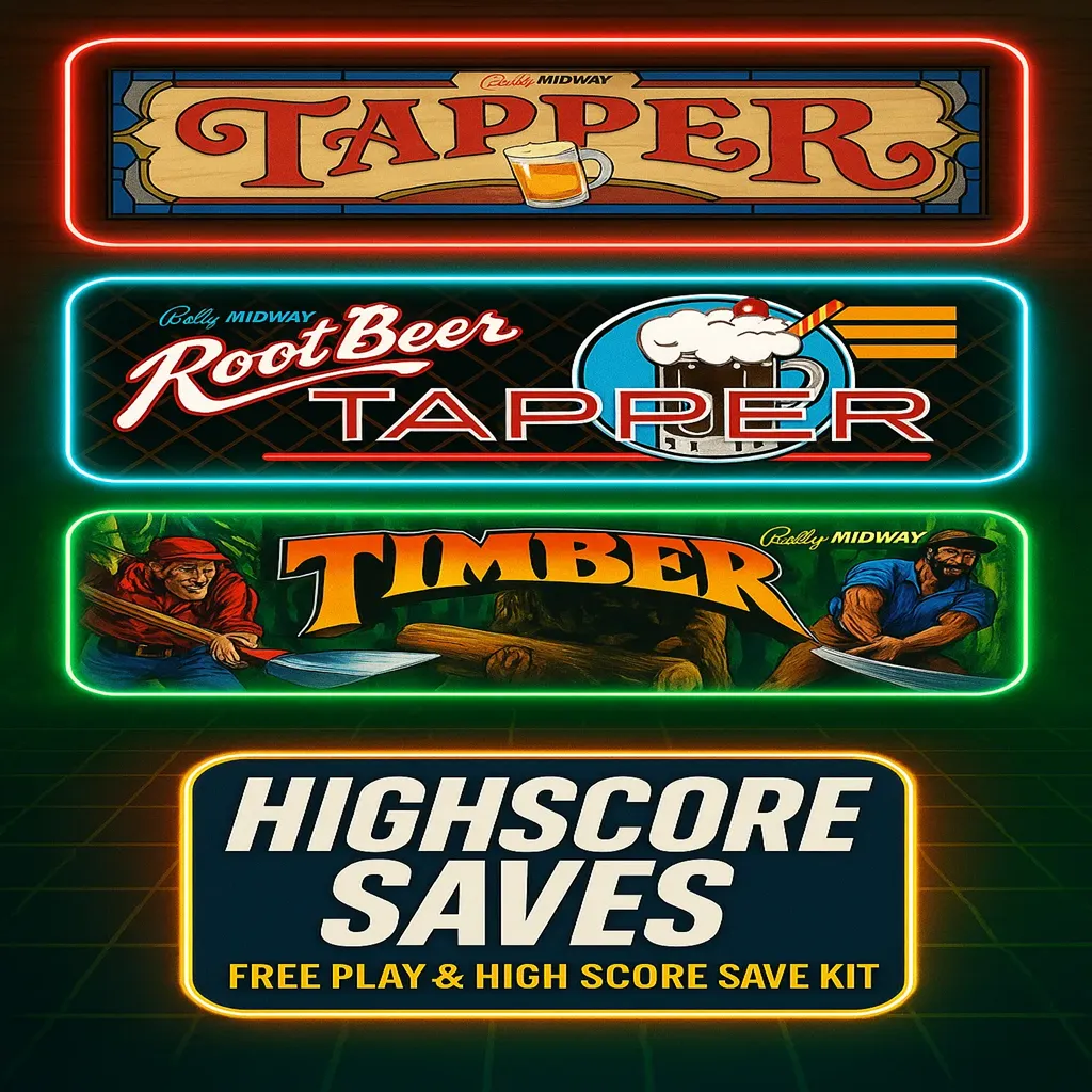 Tapper | Timber | Root Beer Tapper Multigame Free Play and High Score Save Kit