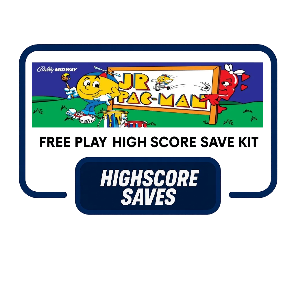 Jr Pacman Free Play and High Score Save Kit