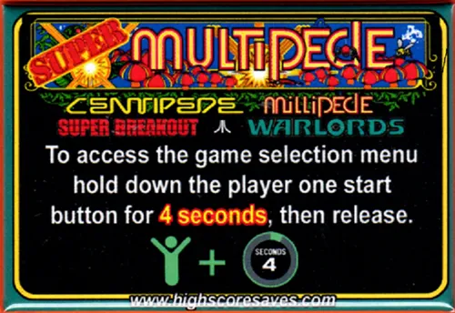 Super Multipede | Centipede | Millipede | Warlords | Super Breakout | Multigame Instruction Magnet