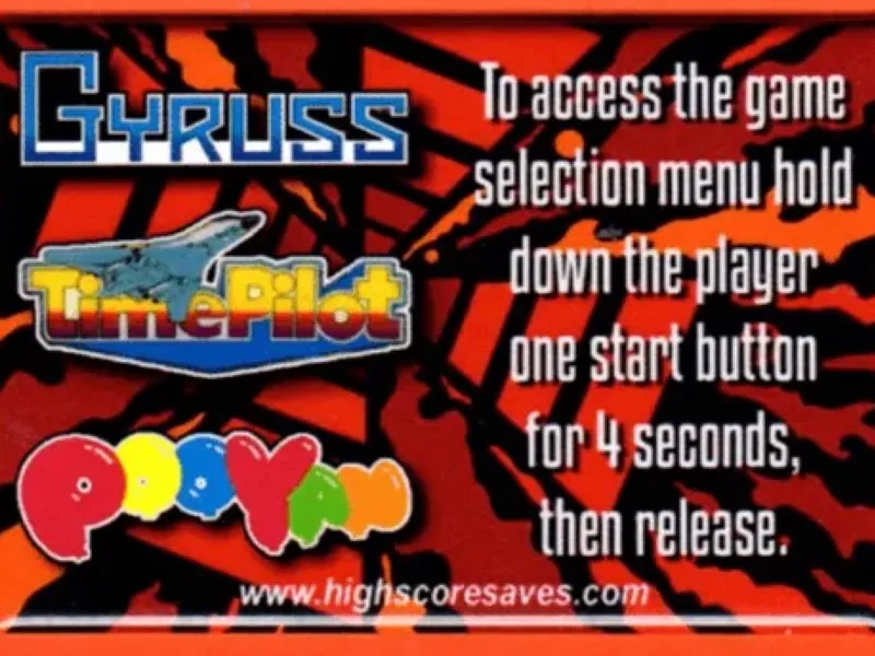 Gyruss | Time Pilot Multigame Instruction Magnet
