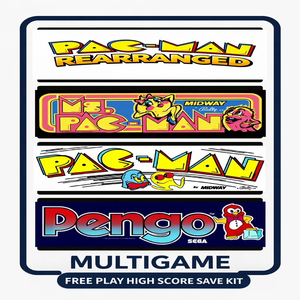 Pacman Rearranged Multigame Free Play and High Score Save Kit