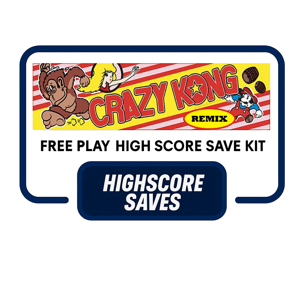 Crazy Kong Remix Multigame Free Play and High Score Save Kit