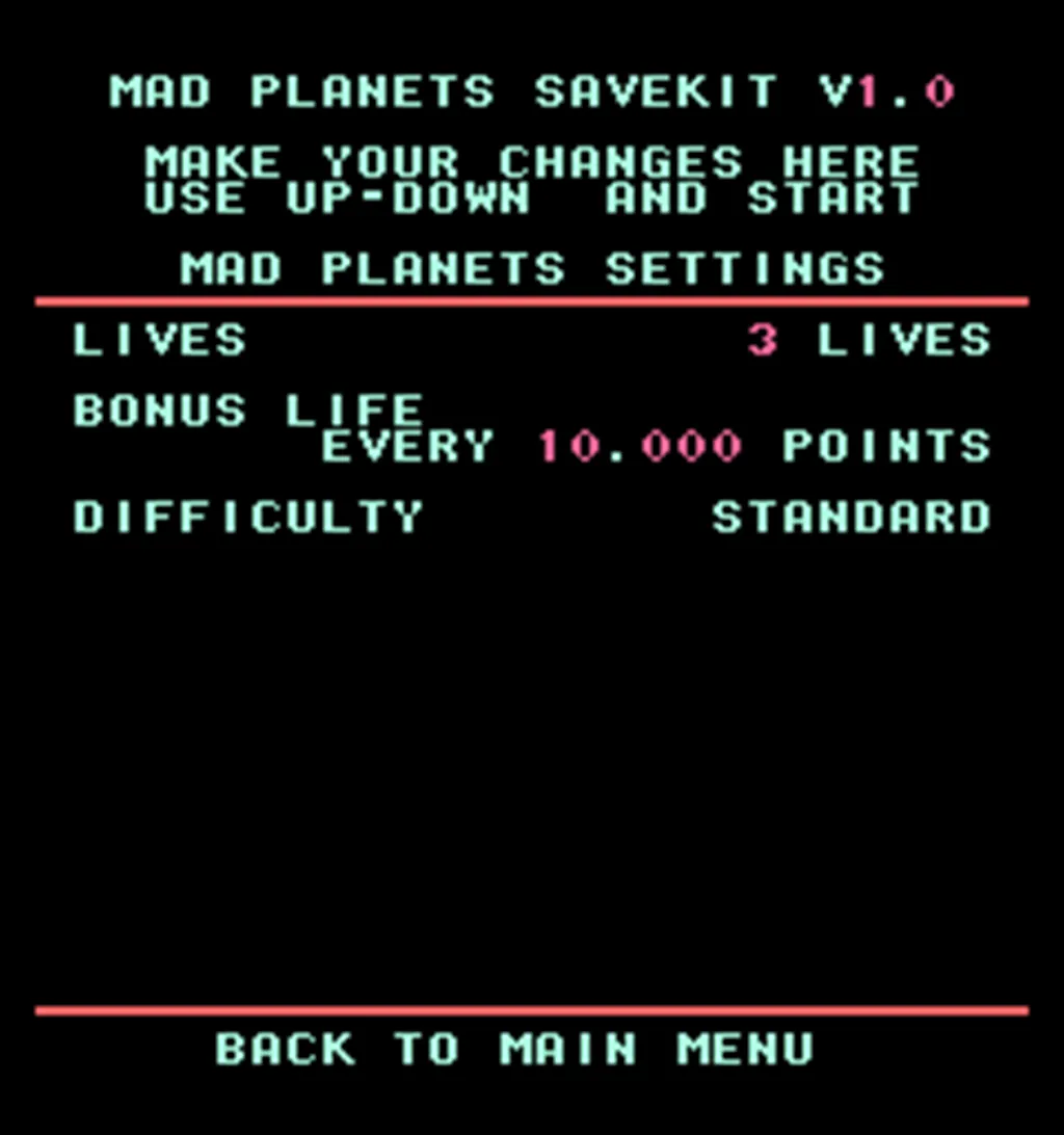 Mad Planets Arcade Free Play and High Score Save Kit