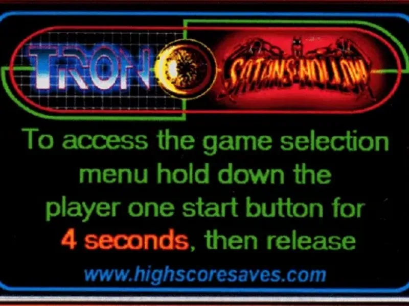 Tron | Satans Hollow Multigame Instruction Magnet