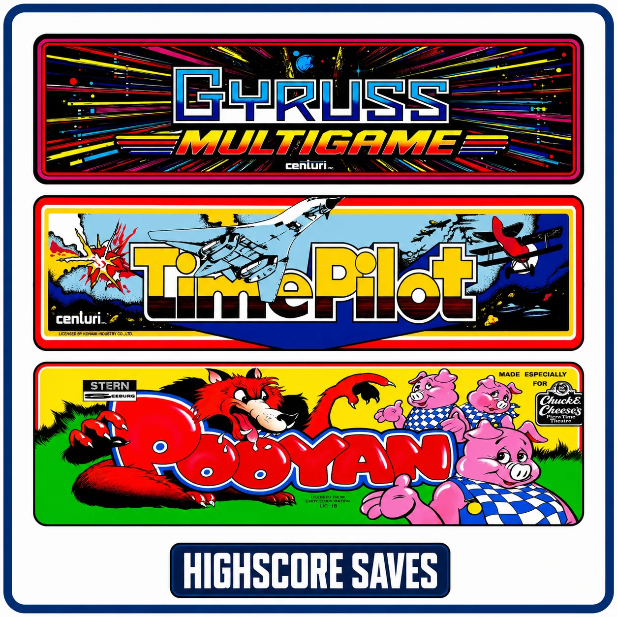 Gyruss Multigame Free Play and High Score Save Kit