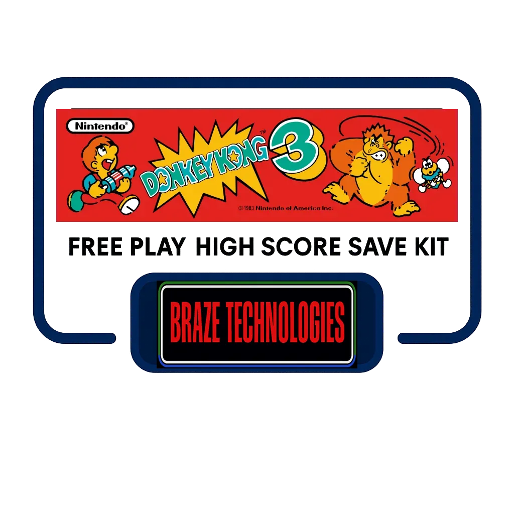 Braze Donkey Kong 3 Free Play and High Score Save Kit