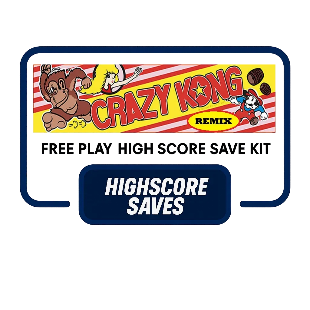 Crazy Kong Remix Multigame Free Play and High Score Save Kit